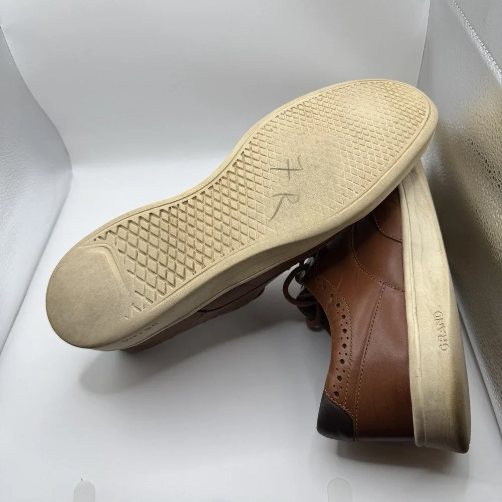 Cole Haan Grand Crosscourt Wingtip Sneakers C35974 Shoes Tan Mens Size 12 M